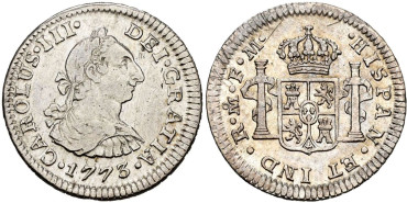 Cy10370.- CARLOS III - 1/2 Real 1773 MEXICO FM.  SC