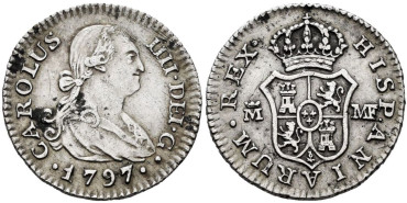 Cy12467.- CARLOS IV - 1/2 Real 1797 MADRID MF.  EBC