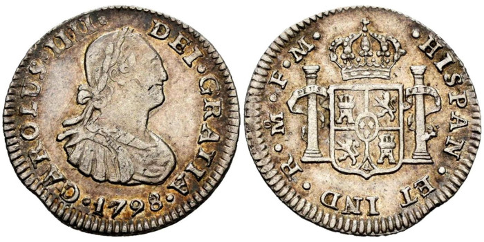 Cy12474.- CARLOS IV - 1/2 Real 1798 MEXICO FM.  SC