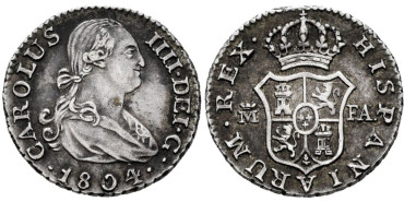 Cy12516.- CARLOS IV - 1/2 Real 1804 MADRID FA.  SC