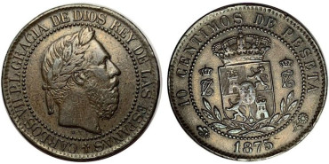 Cy16541G.- CARLOS VII - 10 Ctm 1865 OÑATE.  EBC-