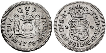 Cy09522.- FERNANDO VI - 1/2 Real 1756 MEXICO M.  SC