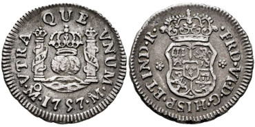 Cy09529.- FERNANDO VI - 1/2 Real 1757 MEXICO M.  EBC