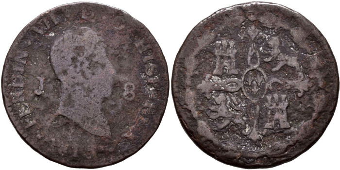 Cy14071.- FERNANDO VII - 8 Maravedis 1813 JUBIA.  MC