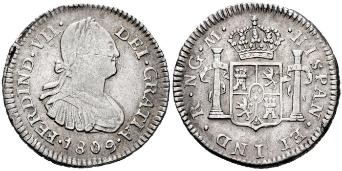 CY14193.- FERNANDO VII - 1/2 Real 1808 GUATEMALA M.  EBC