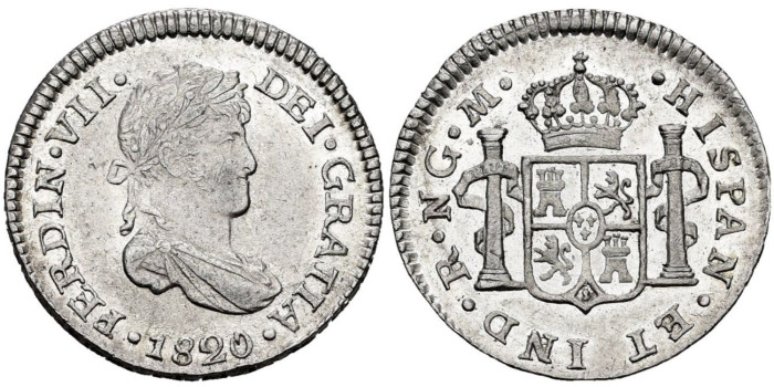 Cy14318.- FERNANDO VII - 1/2 Real 1820 GUATEMALA M.  SC 