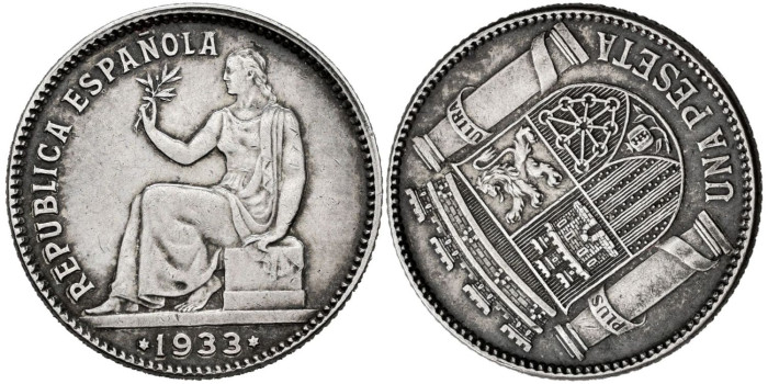 Cy16744.- II REPUBLICA 1 Pts 1933 (--) MADRID.  EBC