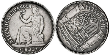 Cy16744.- II REPUBLICA 1 Pts 1933 (--) MADRID.  EBC