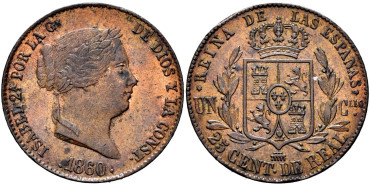 Cy15778.- ISABEL II - 25 Ctm. De Real 1860 SEGOVIA.  SC