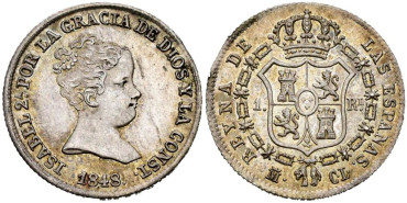 Cy15905.- ISABEL II - 1 Real 1848 MADRID CL.  SC