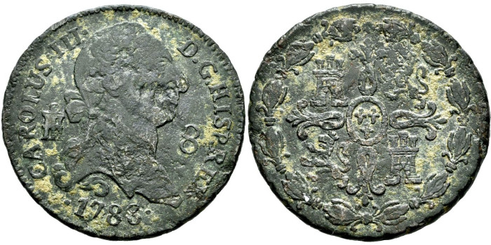 Cy10273.-CARLOS III - 8 Maravedis 1783 Segovia - BC