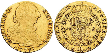 Cy11864.-CARLOS III - 4 Escudos 1779 Sevilla C.F.- MBC-