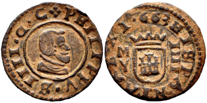 Cy04977.- FELIPE IV -  4 Maravedí 1663 Madrid M.Y. - MBC