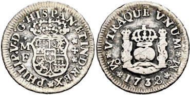 Cy07734.- FELIPE V - 1/2 Real 1738 Mexico MF - MBC