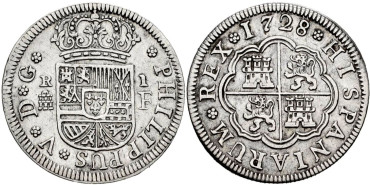 Cy07907.- FELIPE V - 1 Real 1728 Segovia F. - MBC+