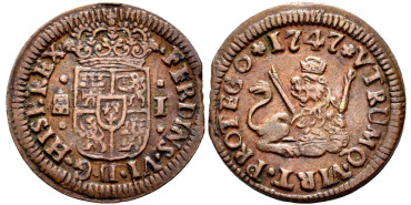 Cy09445.-FERNANDO VI - 1 Maravedi 1747 Segovia - EBC