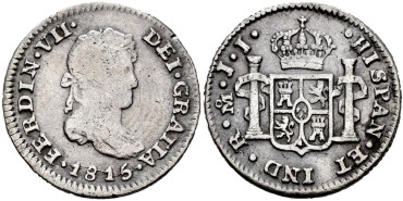 Cy14277.-FERNANDO VII -1/2 Real 1815 Mexico JJ - BC