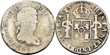 Cy14503.-FERNANDO VII -1 Real 1822 Zacatecas A.Z. - MC