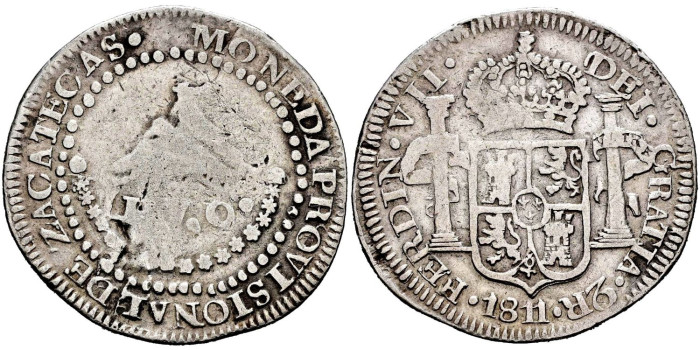 Cy14572.-FERNANDO VII -2 Real 1811 Zacatecas . - RC