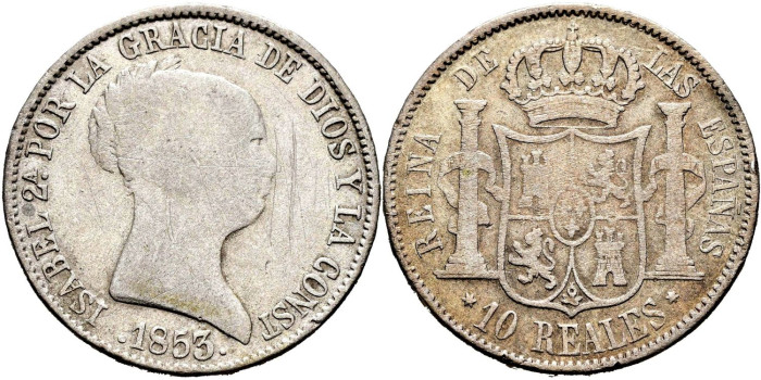 Cy16196.-ISABEL II - 4 Reales 1853 Madrid - RC
