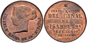 Cy16176m2.-ISABEL II - medalla inaguracion canal Isabel II - SC
