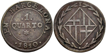 Cy13796.-JOSE NAPOLEON - 1 Quarto 1810 Barcelona - MBC