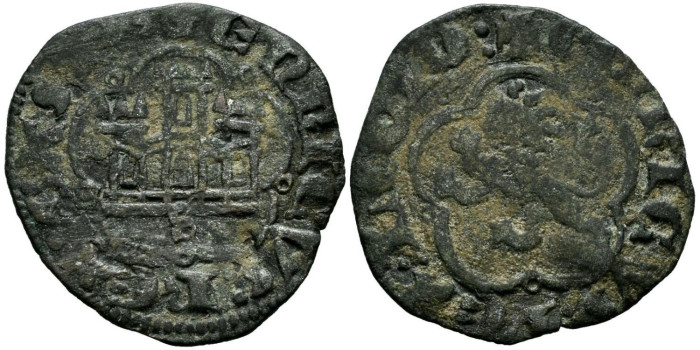 ENRIQUE III de CASTILLA Y LEON 1390/1406 .- 1/2  Blanca, Burgos