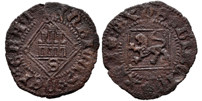 ENRIQUE IV de CASTILLA Y LEON 1454/1474 .-  Dinero, Sevilla