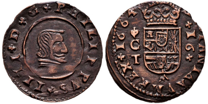 Cy05283a.- FELIPE IV - 16 Maravedí 1664 Córdoba T - EBC-