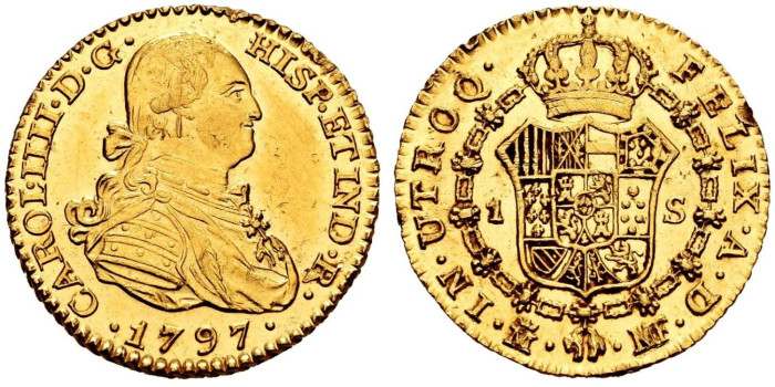 Cy13232.- CARLOS IV - 1 ESCUDO 1797 MADRID M.F.