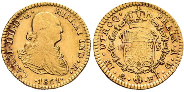 Cy13263.- CARLOS IV - 1 ESCUDO 1801 MEXICO F.T.