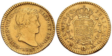Cy15290.- FERNANDO VII 1 ESCUDO 1817 GUATEMALA M