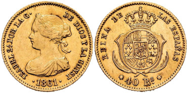 Cy16353.- ISABEL II 40 REALES 1861 MADRID