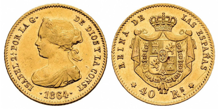 Cy16364.- ISABEL II 40 REALES 1864 MADRID
