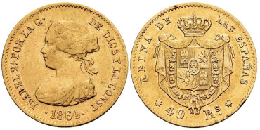 Cy16367.- ISABEL II 40 REALES 1864 SEVILLA