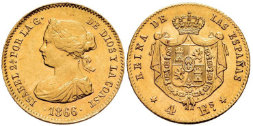 Cy16371.- ISABEL II 4 ESCUDOS 1866 MADRID