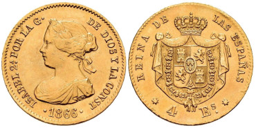 Cy16375.- ISABEL II 4 ESCUDOS 1866 SEVILLA