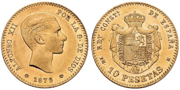 Cy16598.- ALFONSO XII 10 PESETAS 1879 MADRID (18-79) EMM