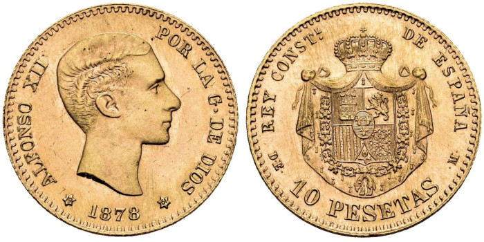Cy16970.- ALFONSO XII/EE 10 PESETAS 1878 MADRID (18-61)