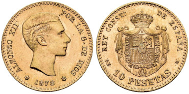 Cy16968.- ALFONSO XII/-E.E  10 PESETAS 1878 MADRID (19-61)