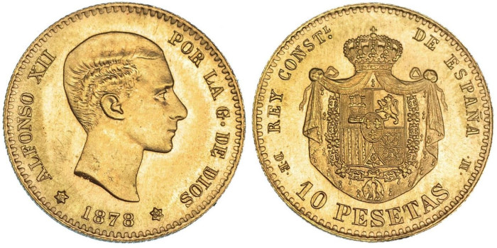 Cy16969.- ALFONSO XII /EE 10 PESETAS 1878 (18-62) MADRID
