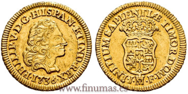 Cy08942.- FELIPE V 1 ESCUDO 1736 MADRID J.F.