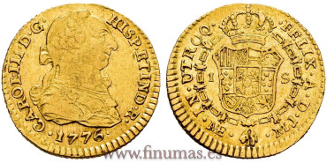 Cy11486.- CARLOS III 1 ESCUDO 1776 LIMA M.J.