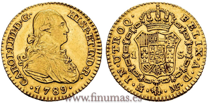 Cy13175.- CARLOS IV 1 ESCUDO 1789 MADRID M.F.