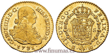 Cy13190.- CARLOS IV 1 ESCUDO 1791 MADRID M.F. 