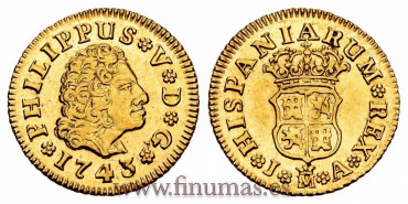 Cy08839.- FELIPE V 1/2 ESCUDO 1743 MADRID J.A.