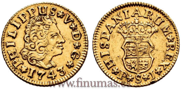 Cy08841.- FELIPE V 1/2 ESCUDO 1743 SEVILLA P.J.