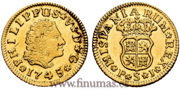 Cy08850.- FELIPE V 1/2 ESCUDO 1745 SEVILLA P.J.