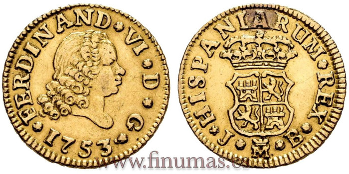 Cy09934.- FERNANDO VI 1/2 ESCUDO 1753 MADRID J.B.