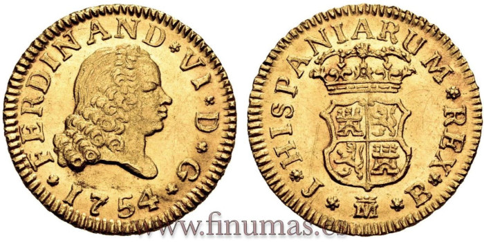 Cy09936.- FERNANDO VI 1/2 ESCUDO 1754 MADRID J.B.